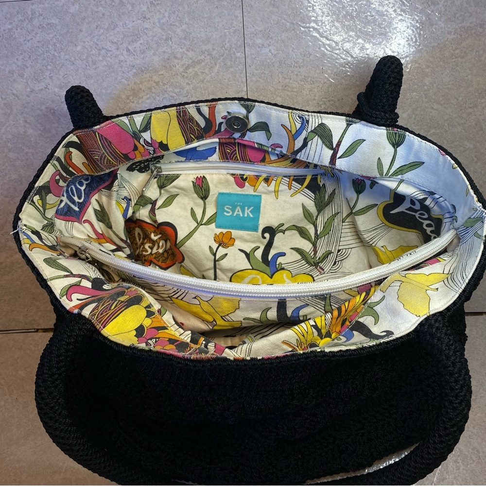 The Sak Black Crochet Shoulder / Tote Bag Black - Picture 4 of 16